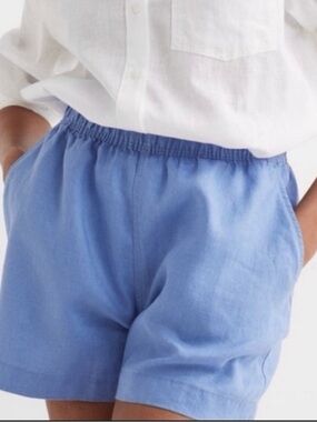 NWT H&M Blue Linen Blend Weekend Shorts